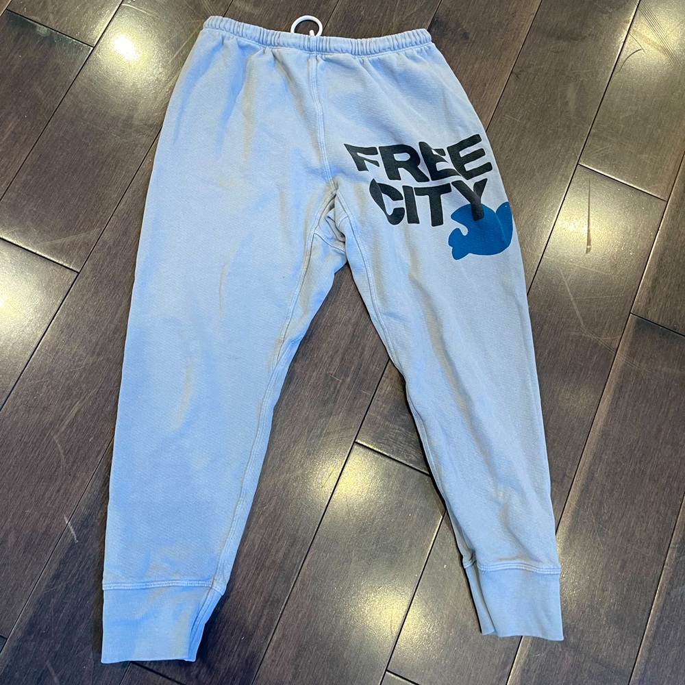 Freecity Gray Joggers with Blue Logo S
